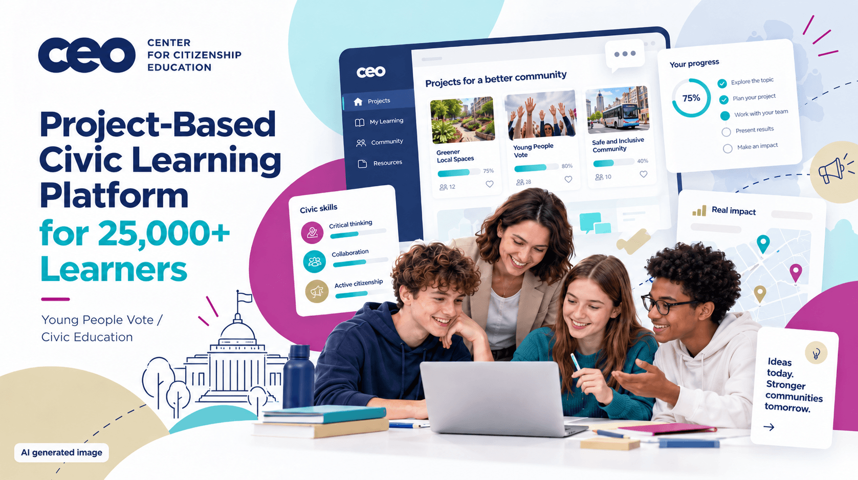 Project-Based Civic Learning Platform for 25,000+ Learners